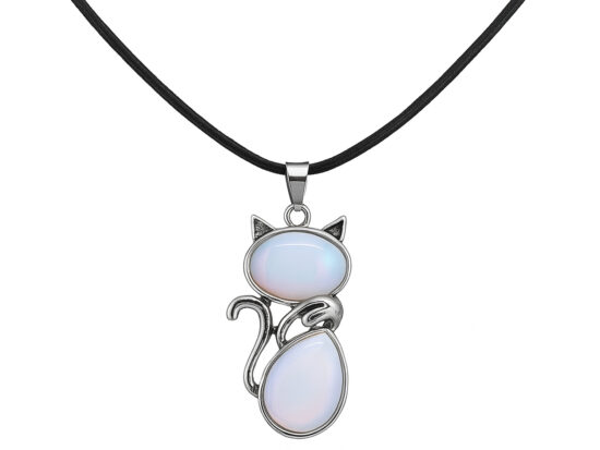 Edelstein-Halskette Katze (Opalit)